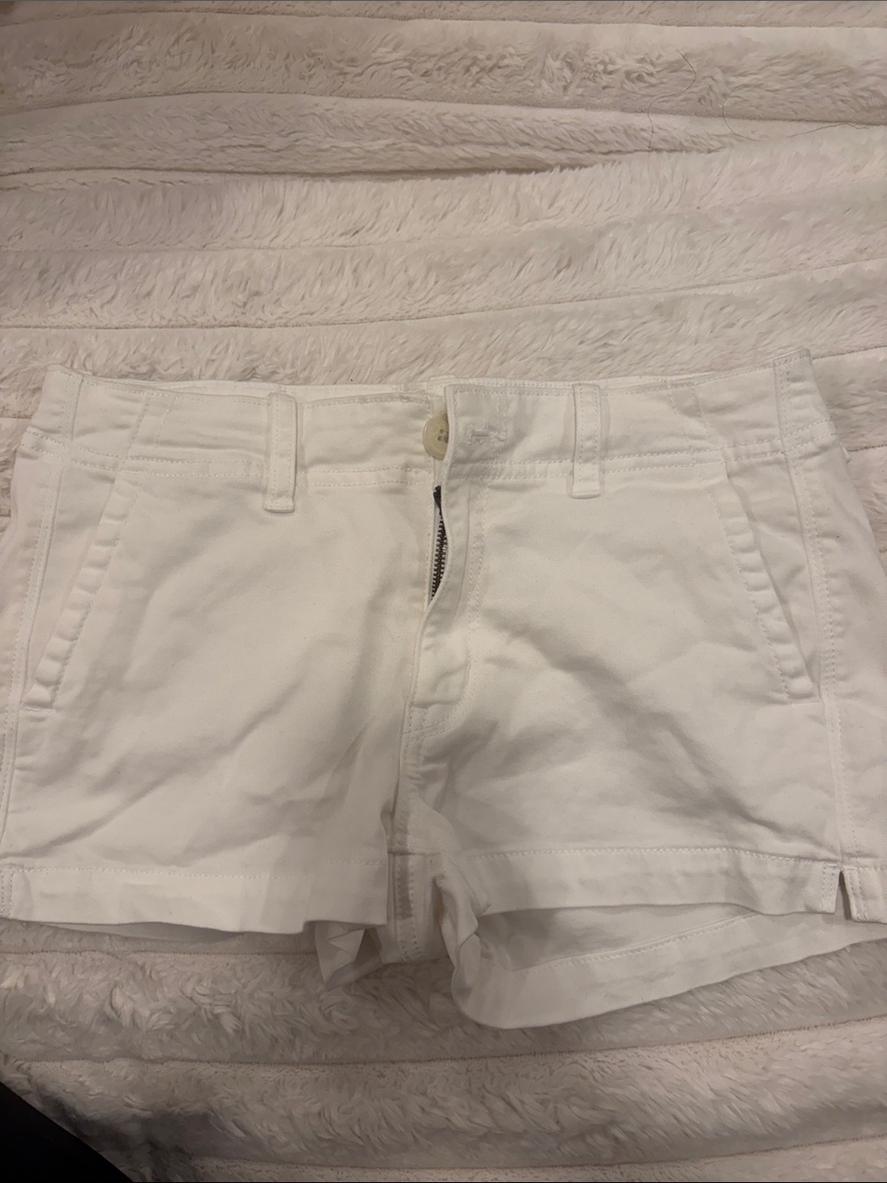American Eagle Outfitters White Denim-Look Shorts
